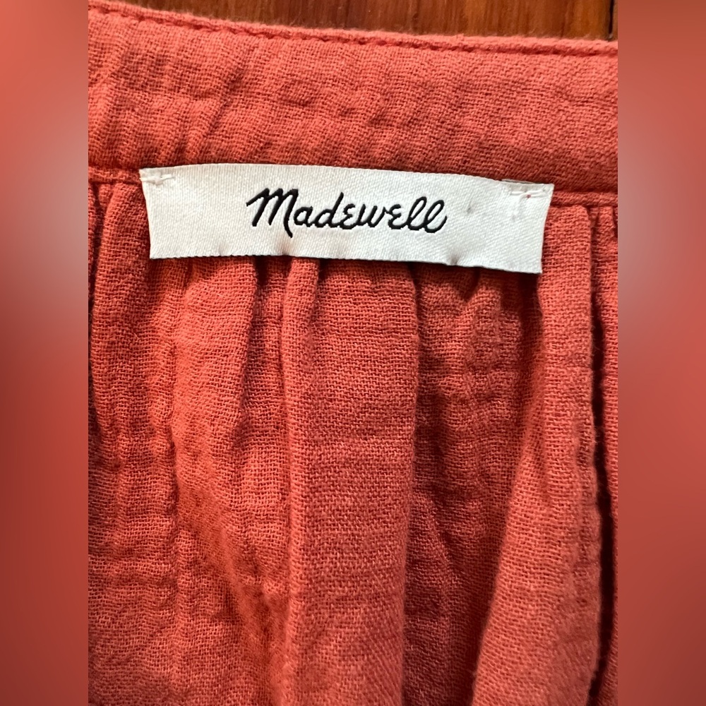 NWOT Madewell Embroidered Lightestspun Cover-Up Tunic - Orange - Medium - Picture 2 of 11